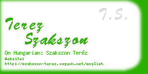 terez szakszon business card